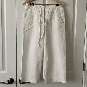 NWT Talbots Wide Leg Crop Chino Pants White Women's Size 6